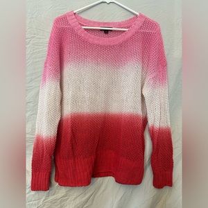 J Crew dip dyed beach sweater, size M, ombré pink